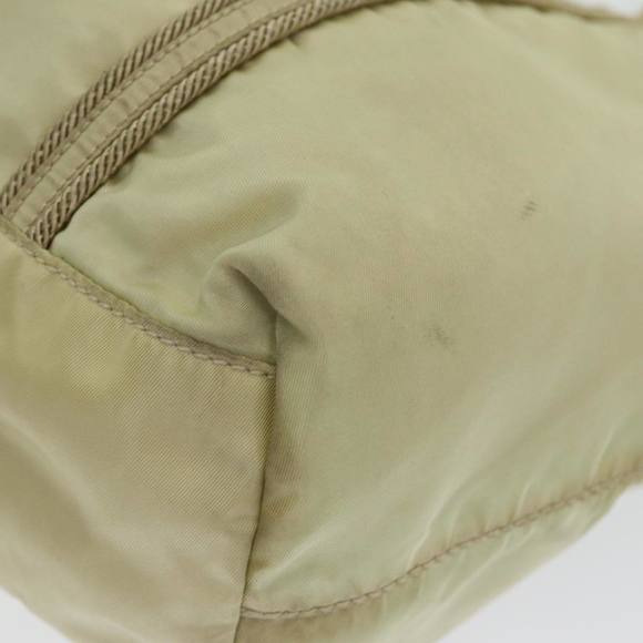 PRADA Hand Bag Nylon Silver Beige Auth 85481 - Picture 9 of 16